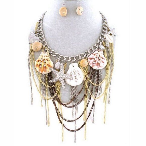 Jewelry - Elaborate Scallop Shell Necklace Set